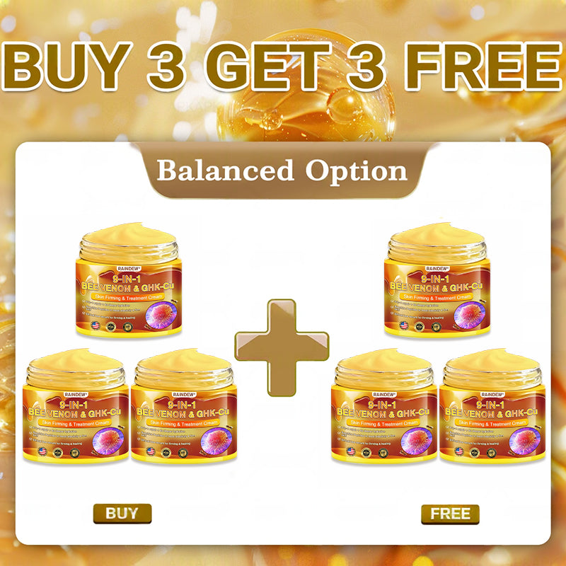 【Official Shop】RAINDEW® 9-IN-1 BEE VENOM & GHK-Cu Skin Firming & Treatment Cream Anti-aging, Hydrating, Skin Repair, Even Tone, Acne and Dark Spot Treatment, Wart and Mole Removal, Psoriasis Relief